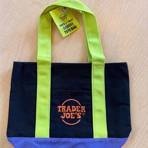 Trader Joe's Black and Purple Tote Bag